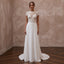 Second Wedding Lace Wedding Dress with Short Sleeves and A-Line Silhouette
