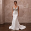 Second Wedding Satin Mermaid Wedding Dress with V - Neck - Apparel & Accessories > Clothing > Wedding & Bridal Party Dresses > Wedding Dresses - Mignonette Bridal