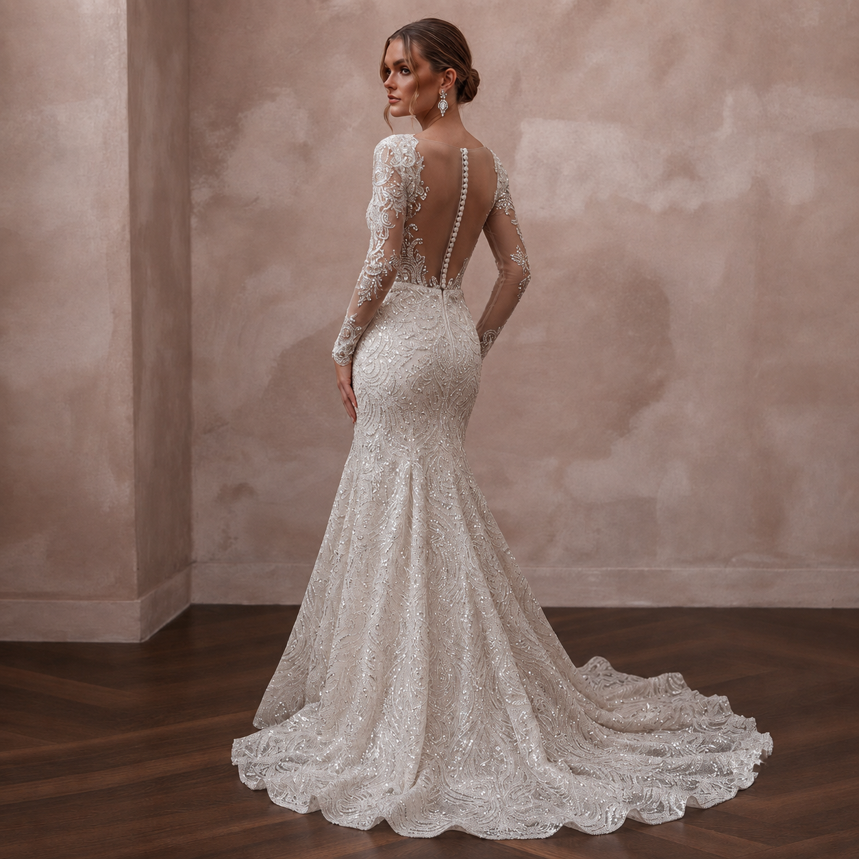 Sequin Lace Wedding Dresses with Glamorous Appeal Secondary image
