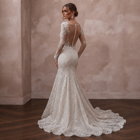 Sequin Lace Wedding Dresses with Glamorous Appeal