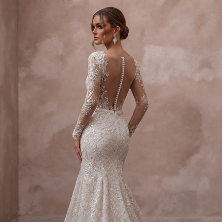 Sequin Lace Wedding Dresses with Glamorous Appeal - Apparel & Accessories > Clothing > Wedding & Bridal Party Dresses > Wedding Dresses - Mignonette