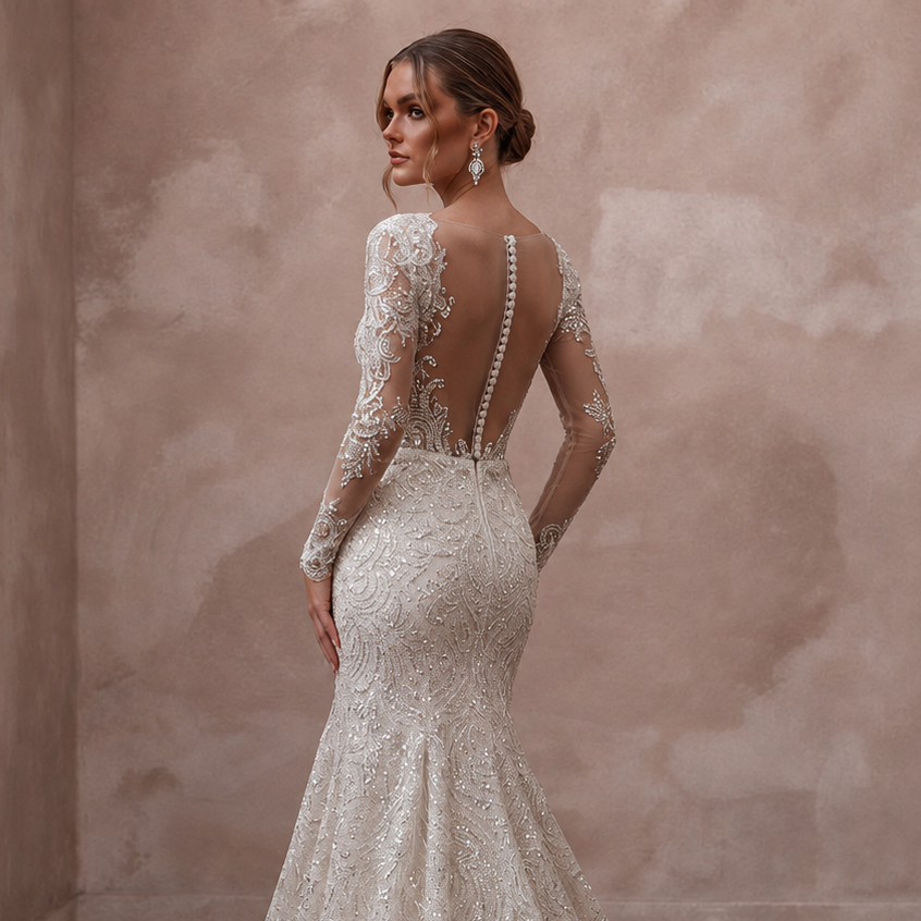 Sequin Lace Wedding Dresses with Glamorous Appeal