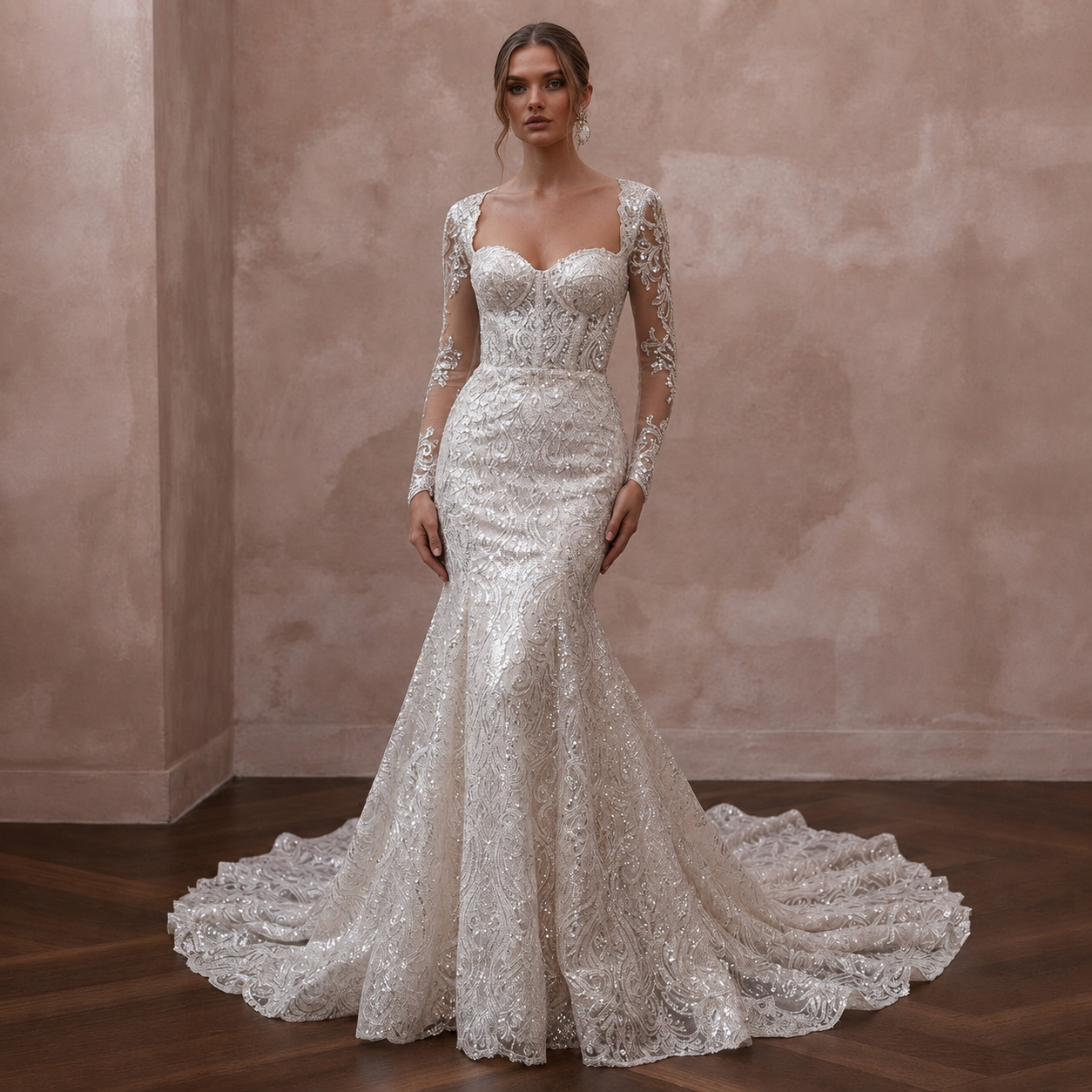 Sequin Lace Wedding Dresses with Glamorous Appeal