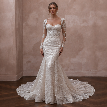 Sequin Lace Wedding Dresses with Glamorous Appeal