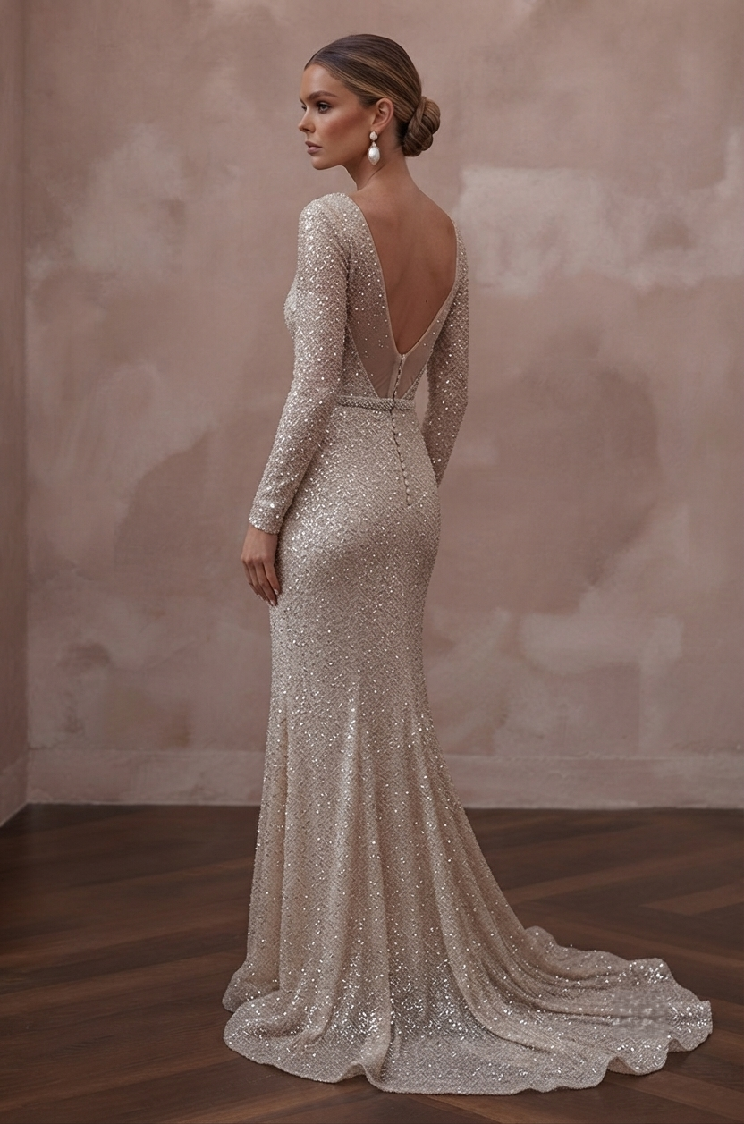 Sequined Wedding Dresses with Glamorous Evening Style Secondary image