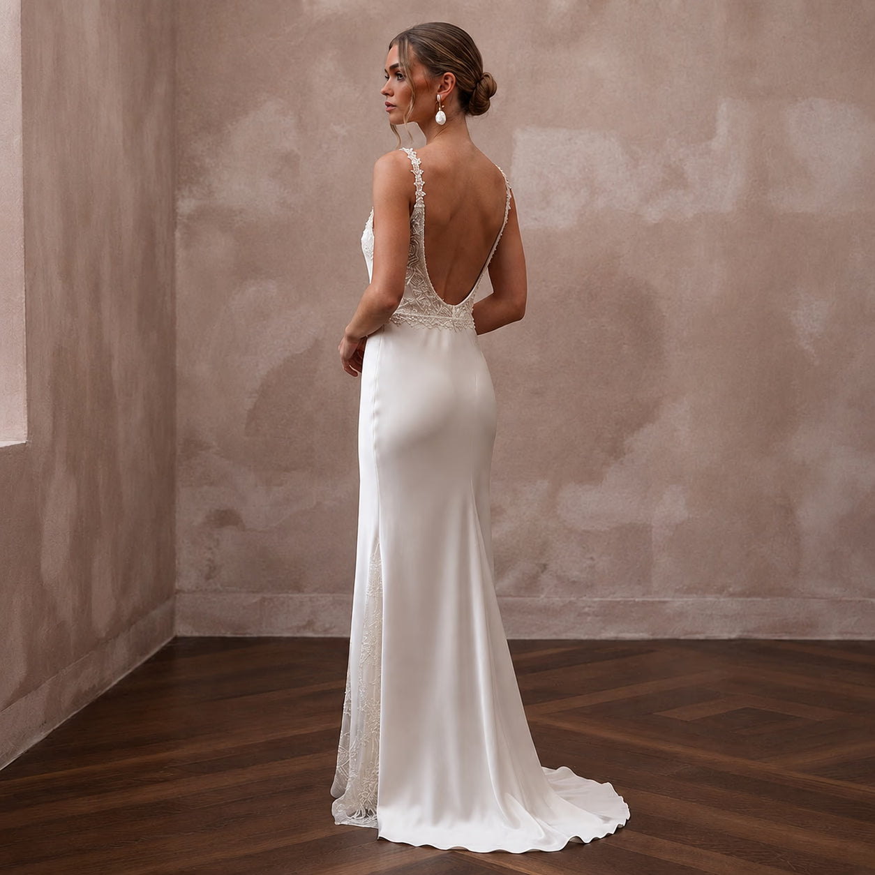 Serene Off-White Bamboo Silk Boho Slip for Post-Elopement Secondary image