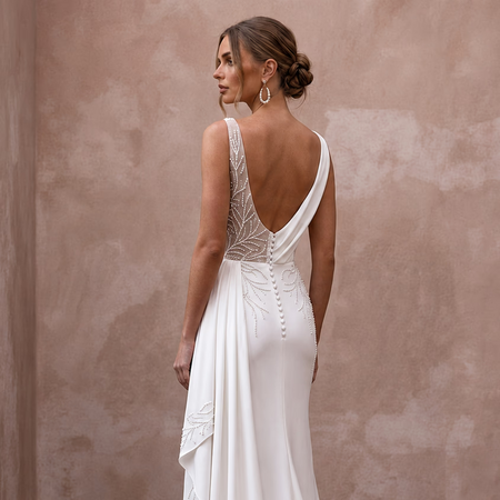 Sheath Silk Wedding Dresses with Chic Minimalism - Apparel & Accessories > Clothing > Wedding & Bridal Party Dresses > Wedding Dresses - Mignonette