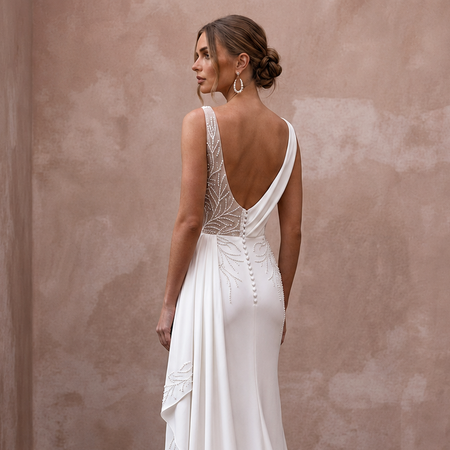 Sheath Silk Wedding Dresses with Chic Minimalism