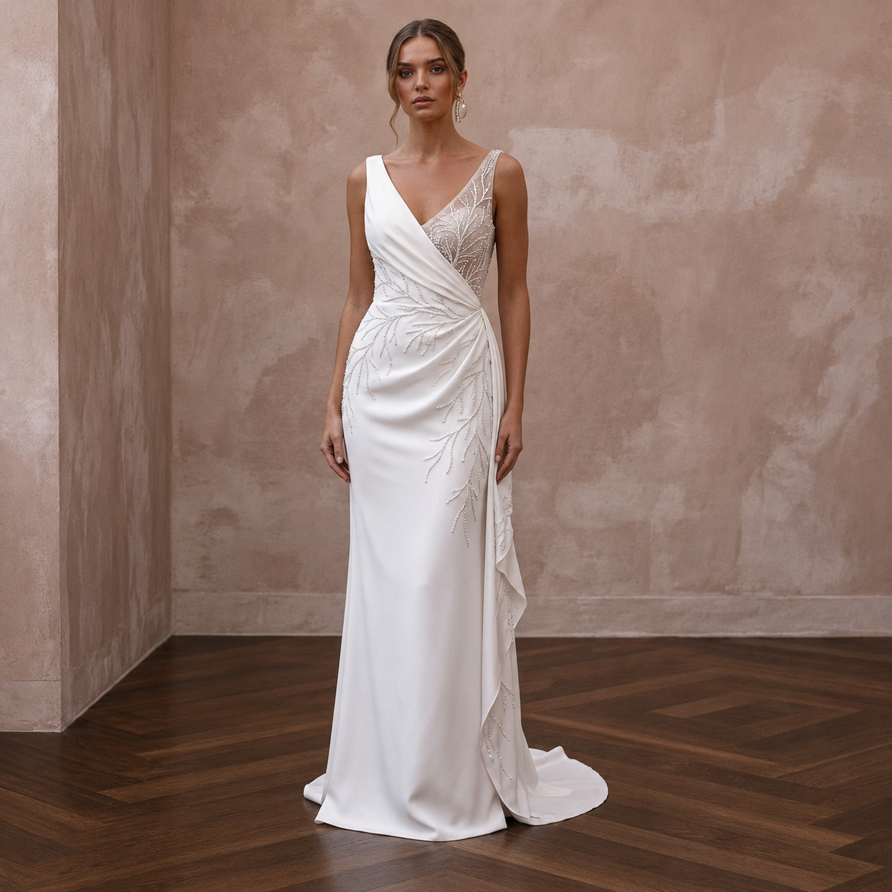 Sheath Silk Wedding Dresses with Chic Minimalism Main image