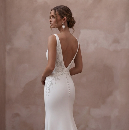 Sheath Wedding Dresses with Sleek Silk Crepe Designs
