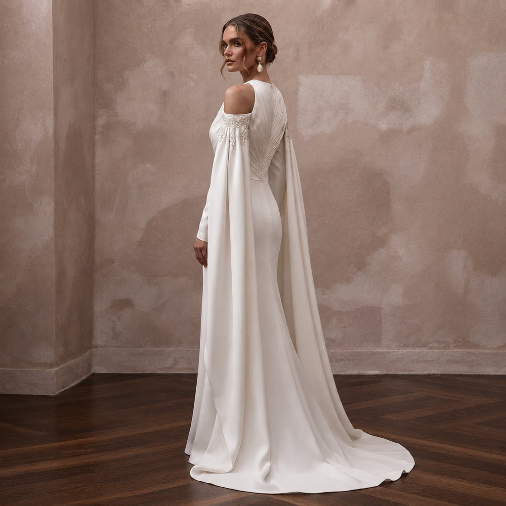 Sheath Wedding Dresses with Soft Satin Finish - Apparel & Accessories > Clothing > Wedding & Bridal Party Dresses > Wedding Dresses - Mignonette Bridal