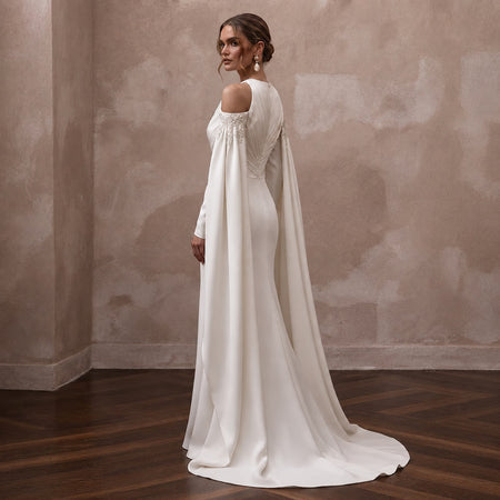 Sheath Wedding Dresses with Soft Satin Finish - Apparel & Accessories > Clothing > Wedding & Bridal Party Dresses > Wedding Dresses - Mignonette Bridal