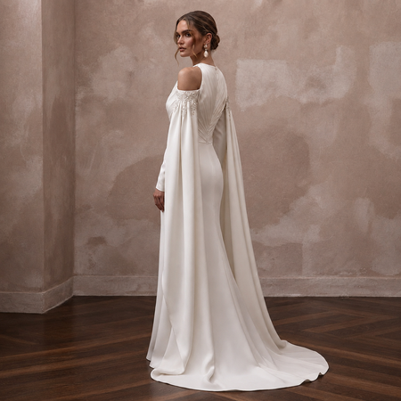 Sheath Wedding Dresses with Soft Satin Finish