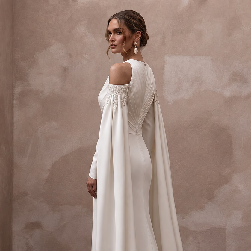Sheath Wedding Dresses with Soft Satin Finish - Apparel & Accessories > Clothing > Wedding & Bridal Party Dresses > Wedding Dresses - Mignonette Bridal