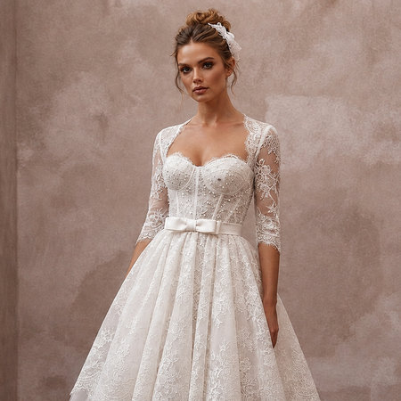 Short Lace Wedding Dresses with Playful Elegance