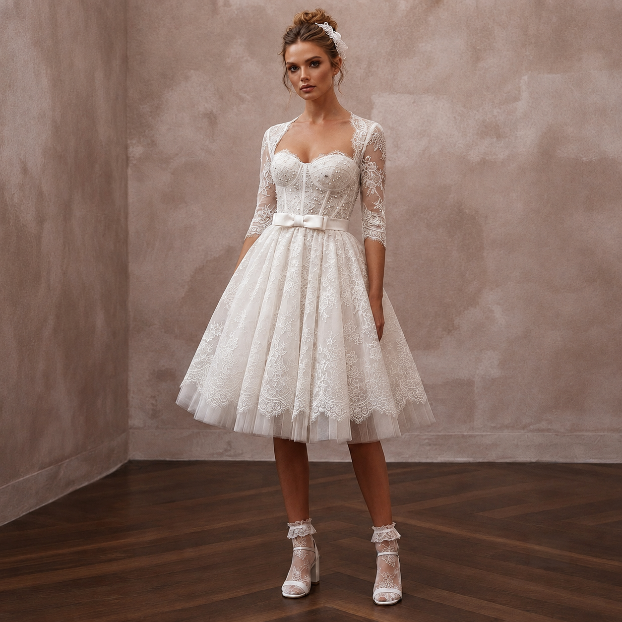 Short Lace Wedding Dresses with Playful Elegance Main image