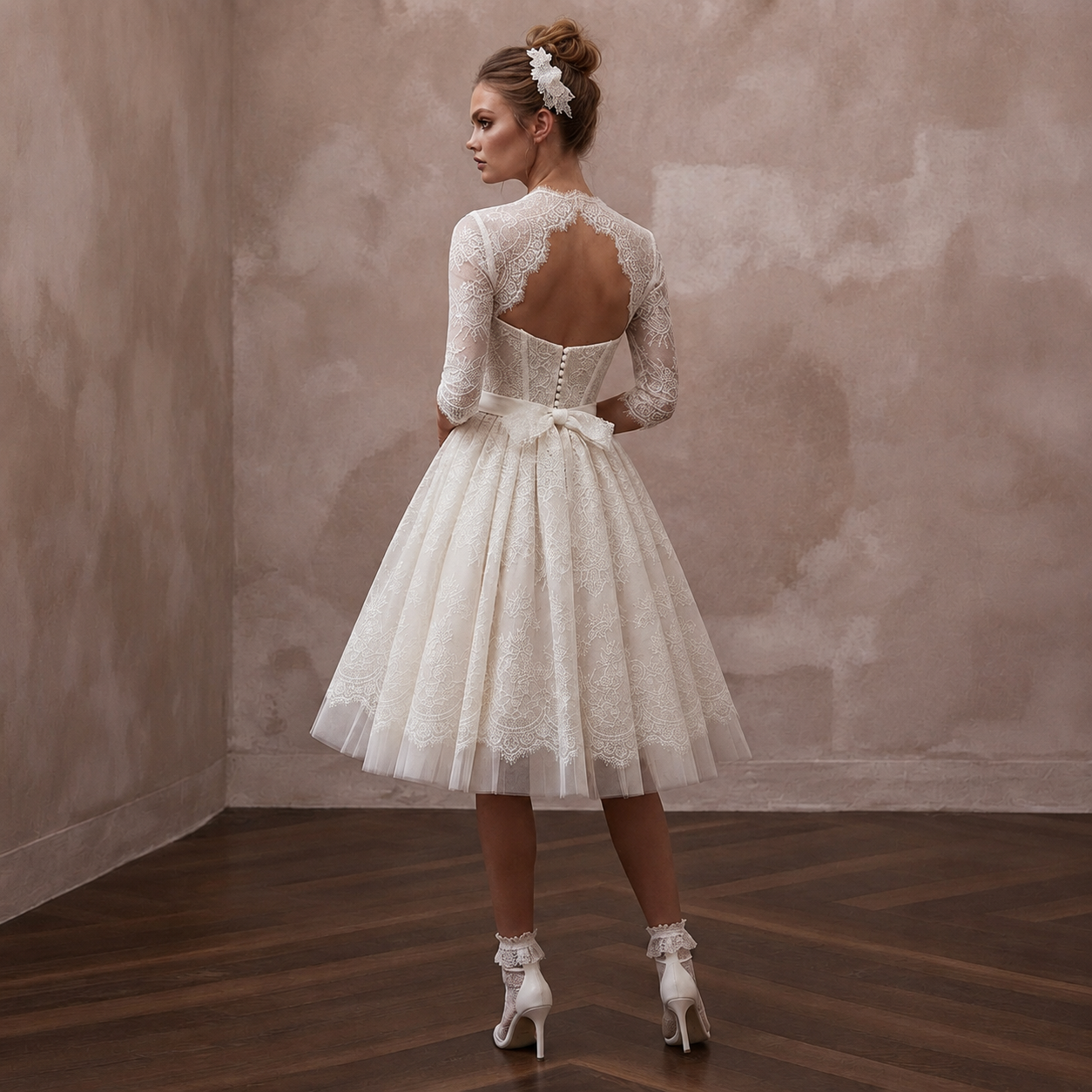 Short Lace Wedding Dresses with Playful Elegance