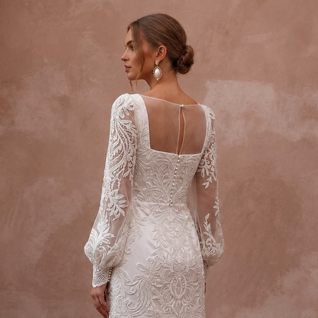 Short Wedding Dresses with Chic Lace Details - Apparel & Accessories > Clothing > Wedding & Bridal Party Dresses > Wedding Dresses - Mignonette Bridal