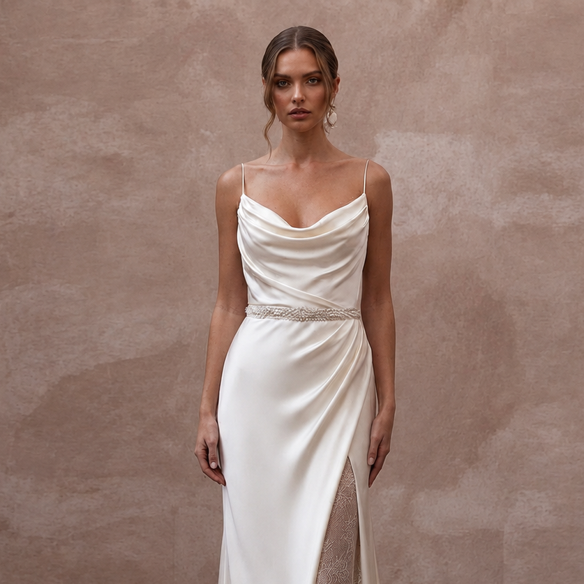 Silk Charmeuse Bridal Gowns with Luxurious Drape