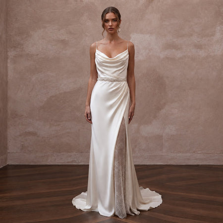 Silk Charmeuse Bridal Gowns with Luxurious Drape - Apparel & Accessories > Clothing > Wedding & Bridal Party Dresses > Wedding Dresses - Mignonette Bridal