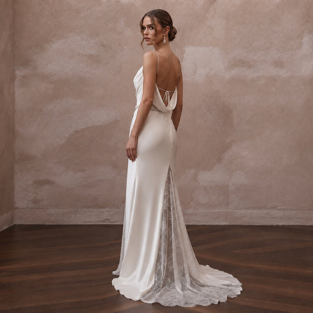 Silk Charmeuse Bridal Gowns with Luxurious Drape - Apparel & Accessories > Clothing > Wedding & Bridal Party Dresses > Wedding Dresses - Mignonette Bridal