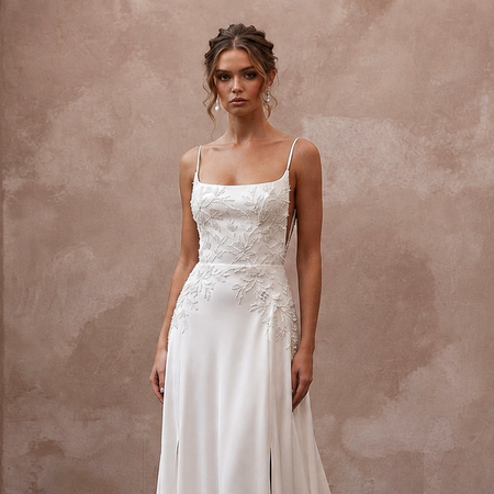 Silk Charmeuse Wedding Dresses with Flowing Silhouettes