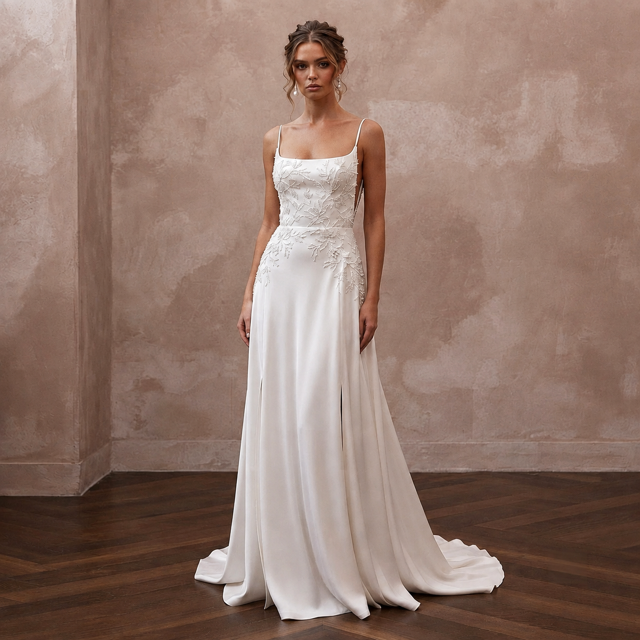 Silk Charmeuse Wedding Dresses with Flowing Silhouettes