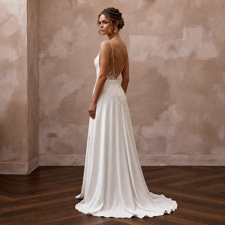 Silk Charmeuse Wedding Dresses with Flowing Silhouettes