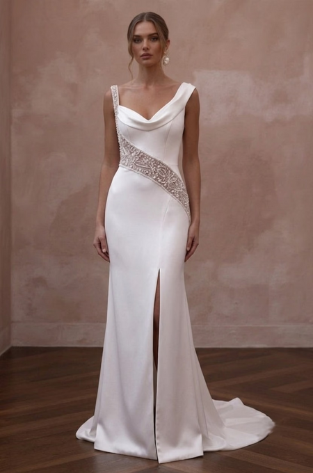 Silk Charmeuse Wedding Dresses with Luxurious Shine - Apparel & Accessories > Clothing > Wedding & Bridal Party Dresses > Wedding Dresses - Mignonette