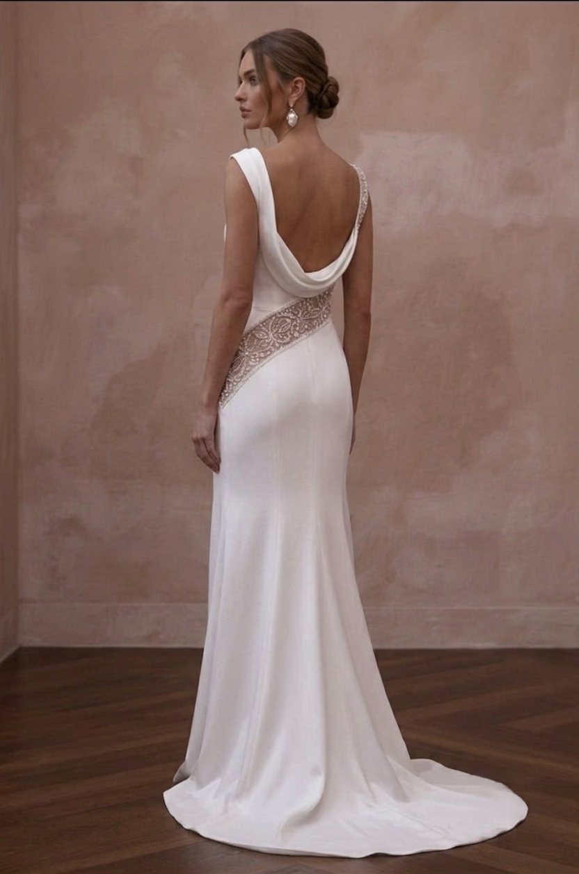 Silk Charmeuse Wedding Dresses with Luxurious Shine - Apparel & Accessories > Clothing > Wedding & Bridal Party Dresses > Wedding Dresses - Mignonette
