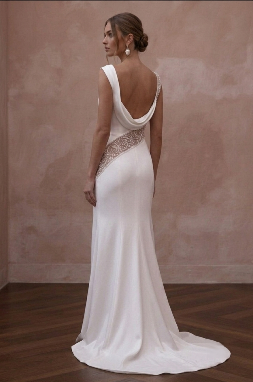 Silk Charmeuse Wedding Dresses with Luxurious Shine Secondary image