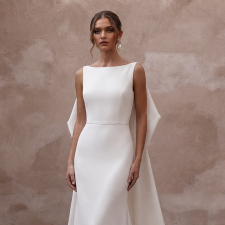 Silk Crepe Wedding Dresses with Minimalist Elegance