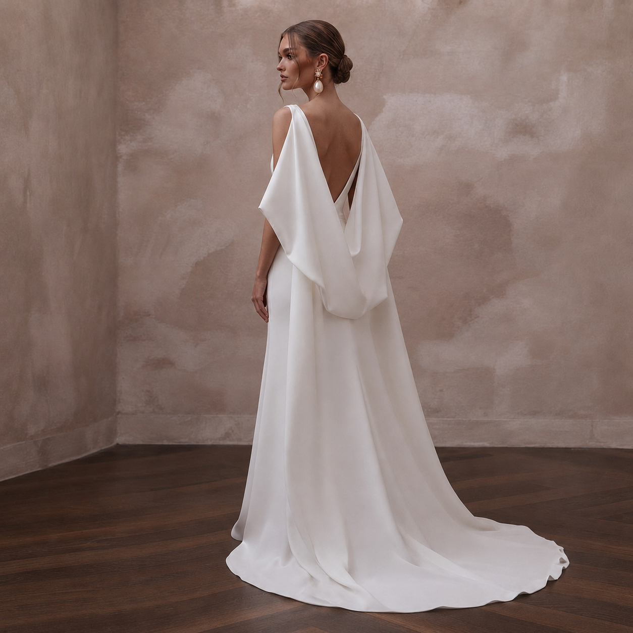 Silk Crepe Wedding Dresses with Minimalist Elegance