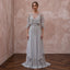 Silver Grey Chiffon Beaded Capelet Evening Gown for Mother of the Groom