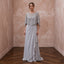 Silver Grey Chiffon Beaded Capelet Evening Gown for Mother of the Groom - Apparel & Accessories > Clothing > Wedding & Bridal Party Dresses > Wedding Dresses - Mignonette Bridal