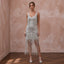 Silver Sequin Fringe Flapper Style Mini Cocktail Dress