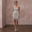 Silver Sequin Fringe Flapper Style Mini Cocktail Dress - Apparel & Accessories > Clothing > Wedding & Bridal Party Dresses > Wedding Dresses - Mignonette Bridal