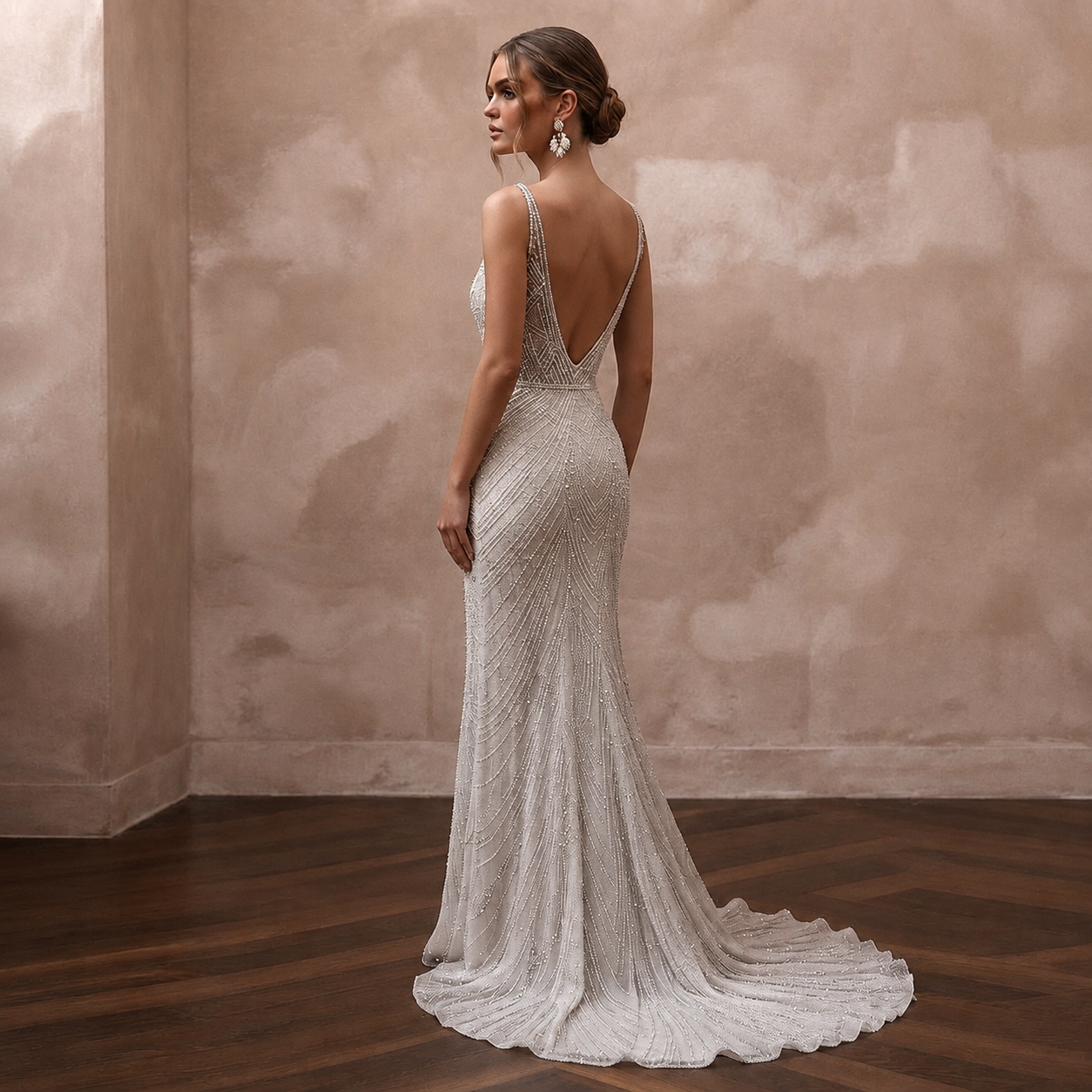 Silver Wedding Dresses with Crystal Beaded Details Secondary image