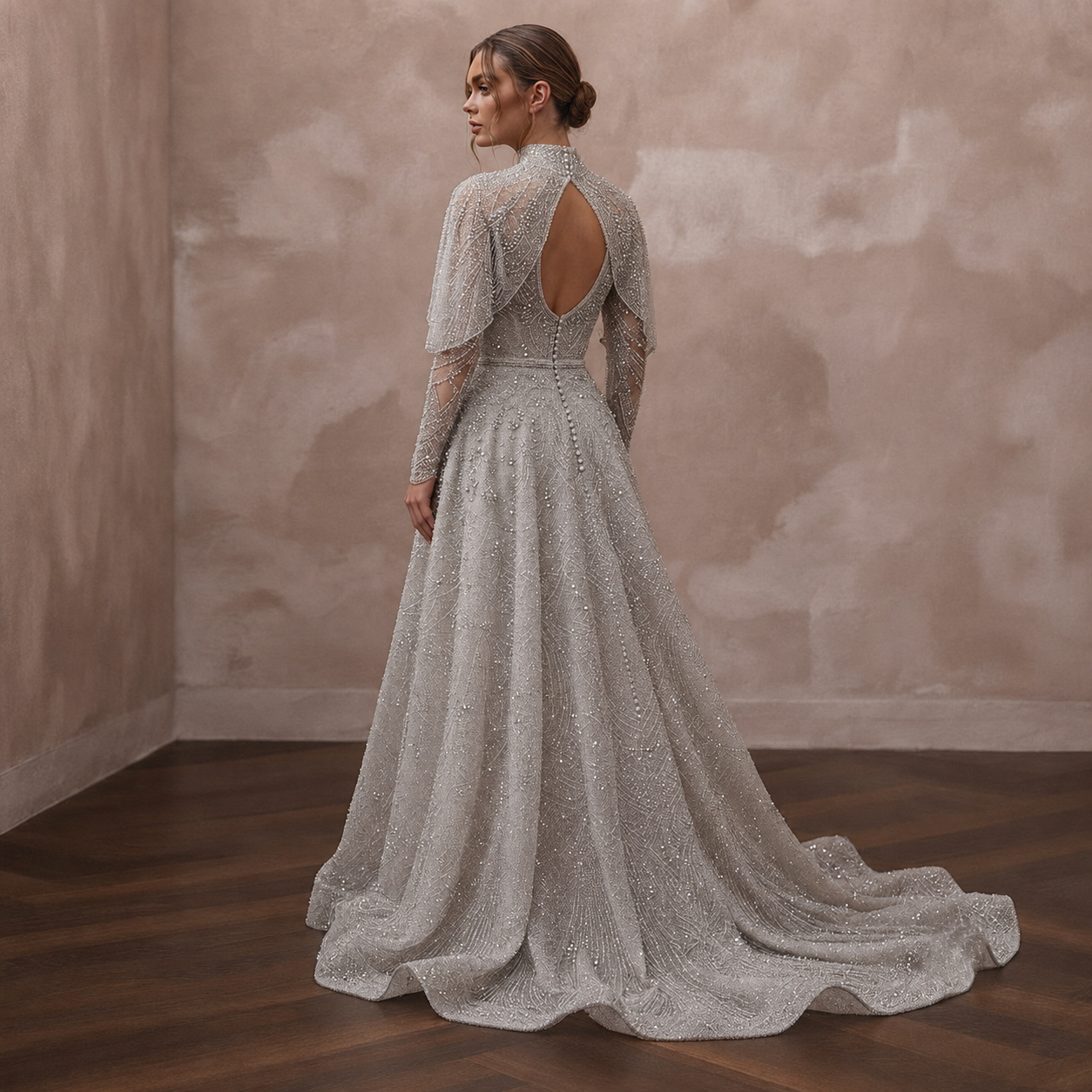 Silver Wedding Dresses with Sparkling Beadwork Secondary image