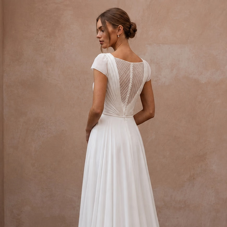 Simple Chiffon Bridal Dress for a Courthouse Wedding