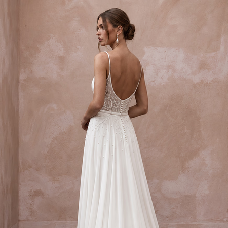 Simple Chiffon Wedding Dress for a Mature Bride