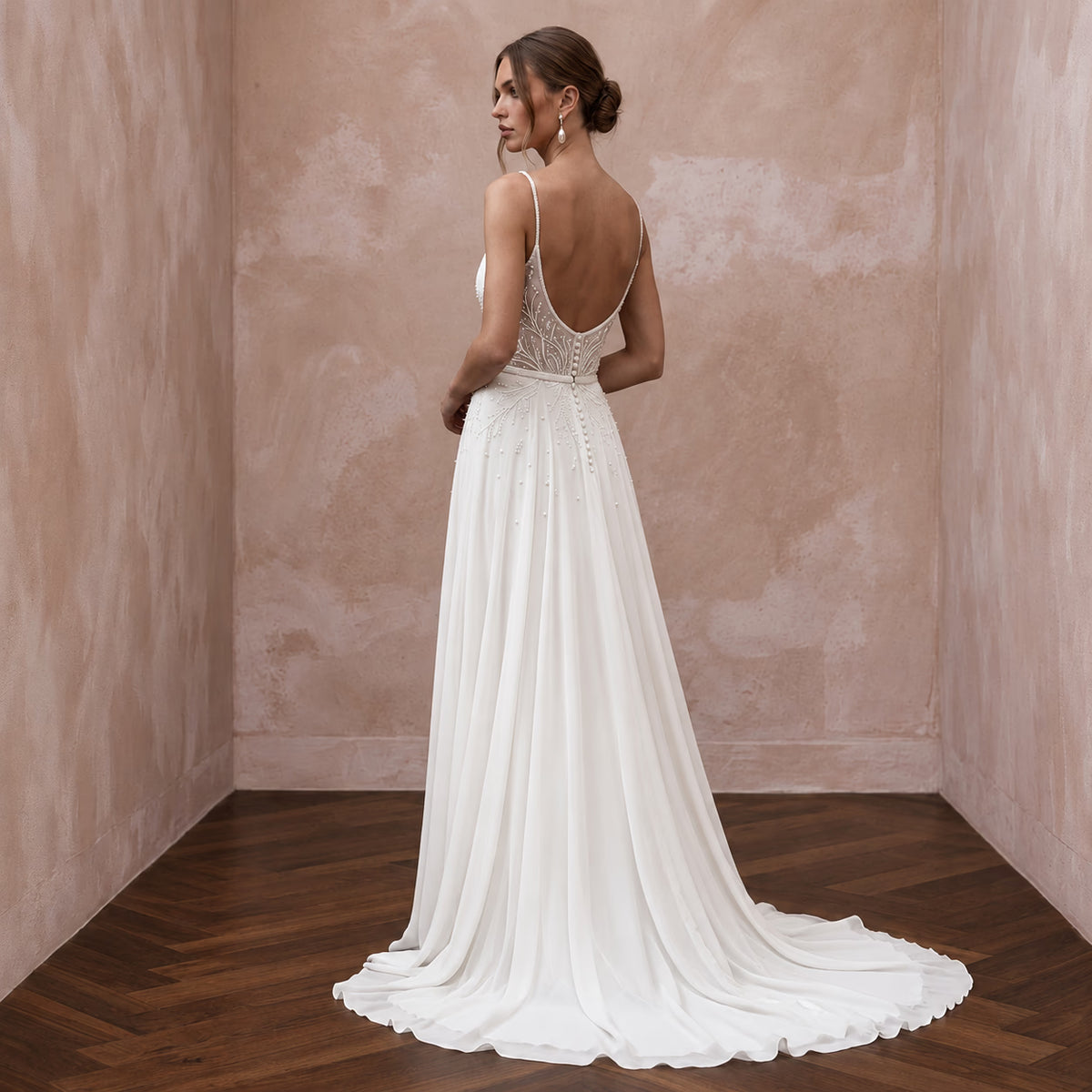 Simple Chiffon Wedding Dress for a Mature Bride
