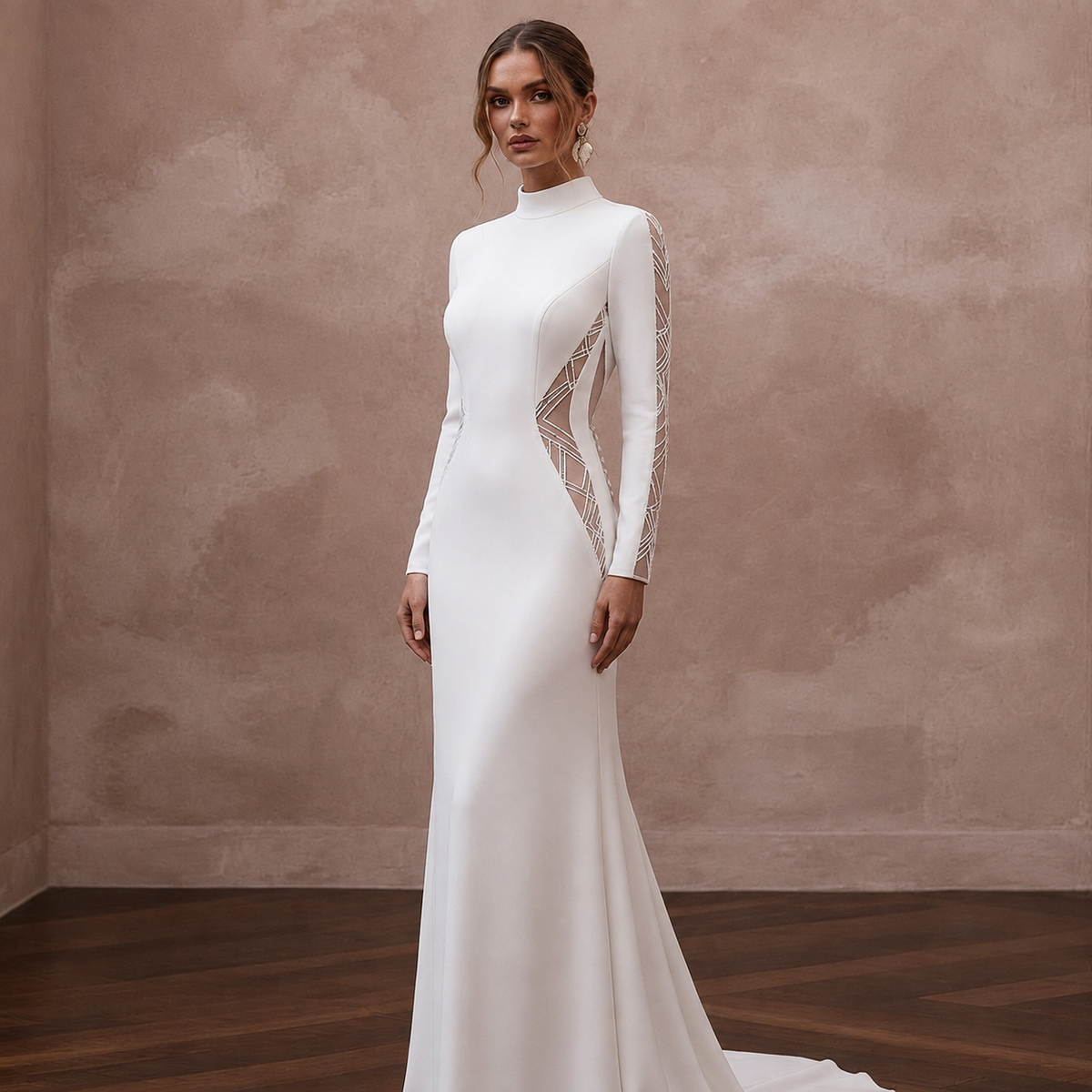Simple Crepe Bridal Change Dress - Apparel & Accessories > Clothing > Wedding & Bridal Party Dresses > Wedding Dresses - Mignonette Bridal