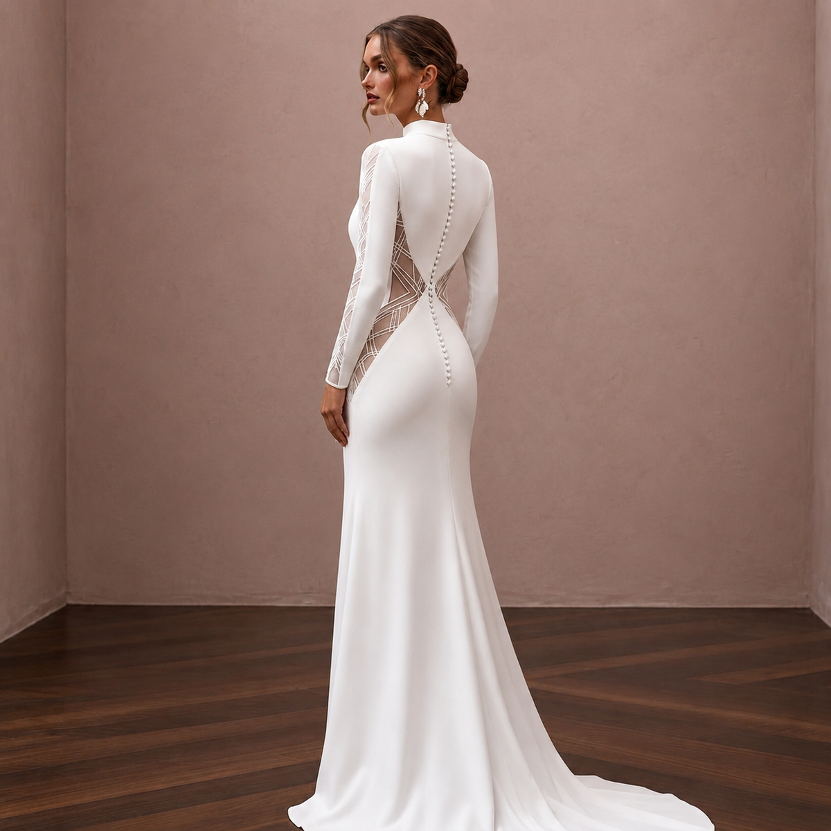 Simple Crepe Bridal Change Dress - Apparel & Accessories > Clothing > Wedding & Bridal Party Dresses > Wedding Dresses - Mignonette Bridal