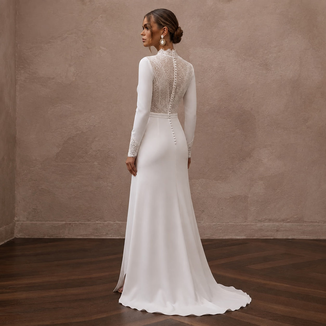 Simple Crepe Bridal Dress for a Mountain Elopement Secondary image