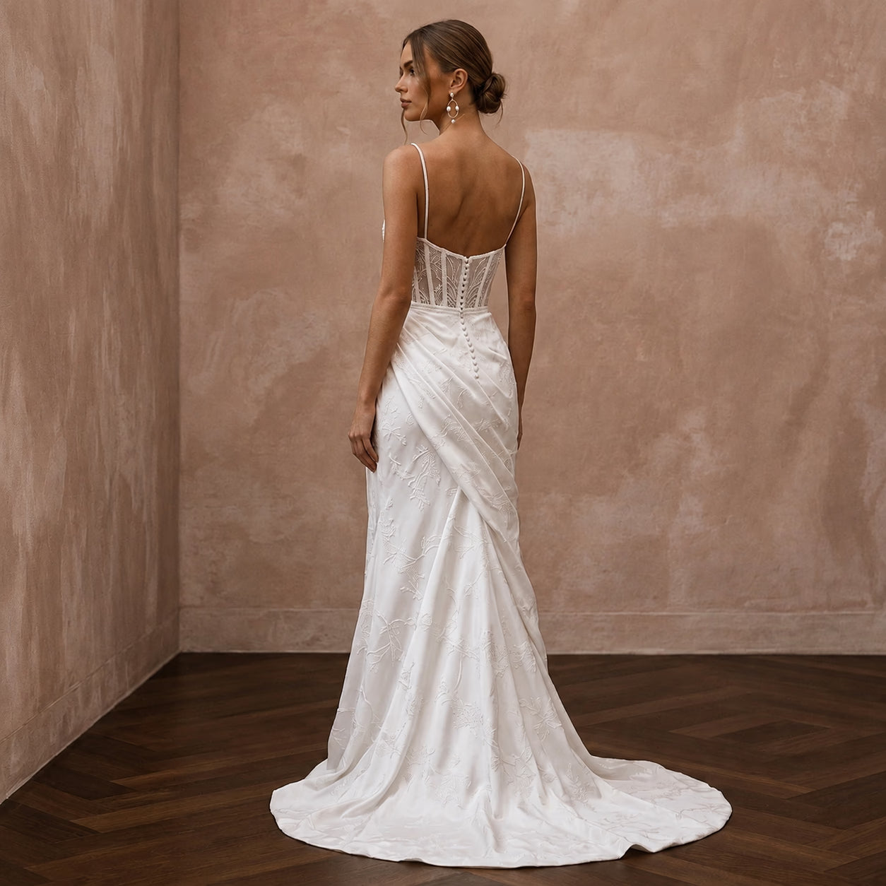 Simple Crepe Mermaid Wedding Dress for a Civil Wedding Secondary image
