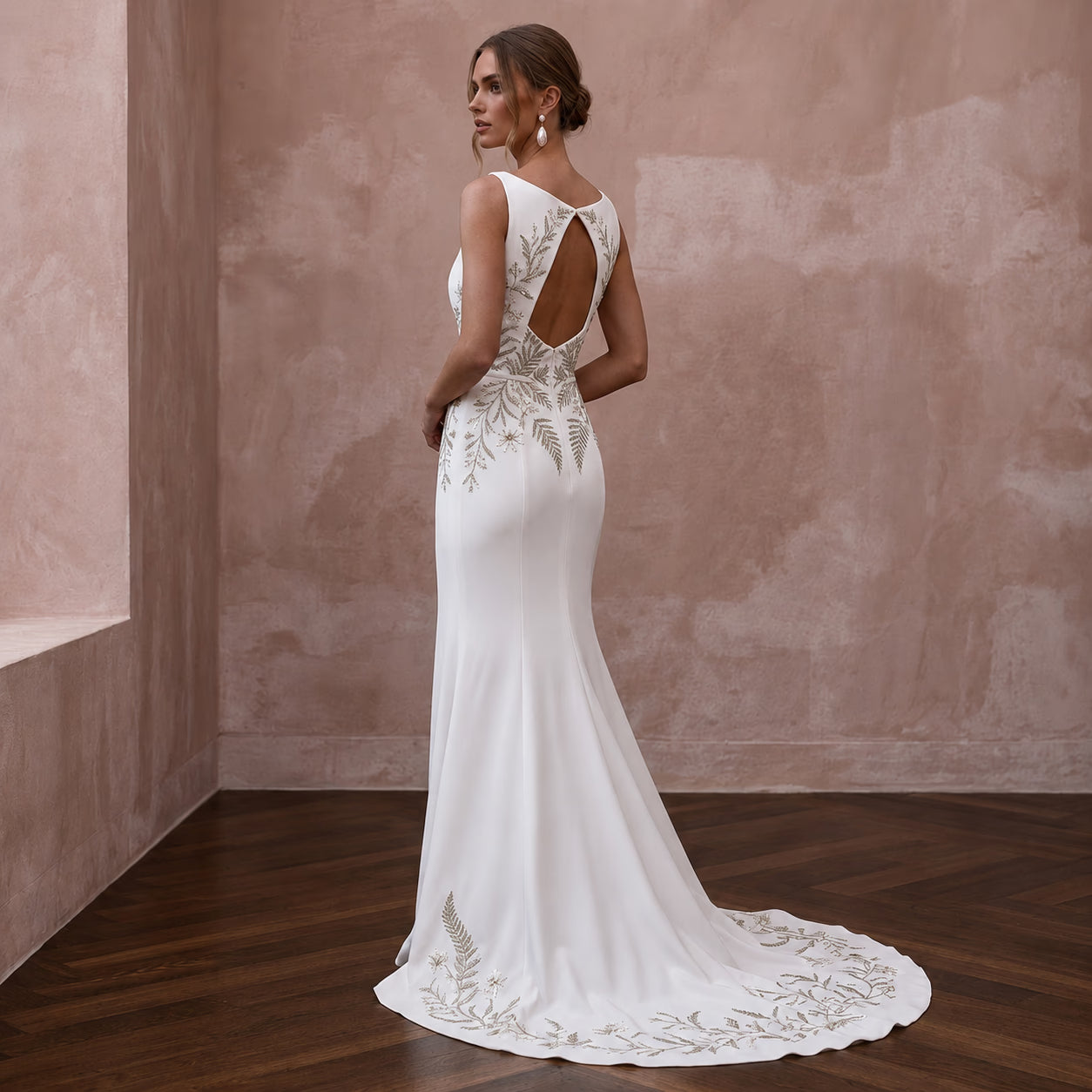 Simple Crepe Wedding Gown for a Mountain Elopement