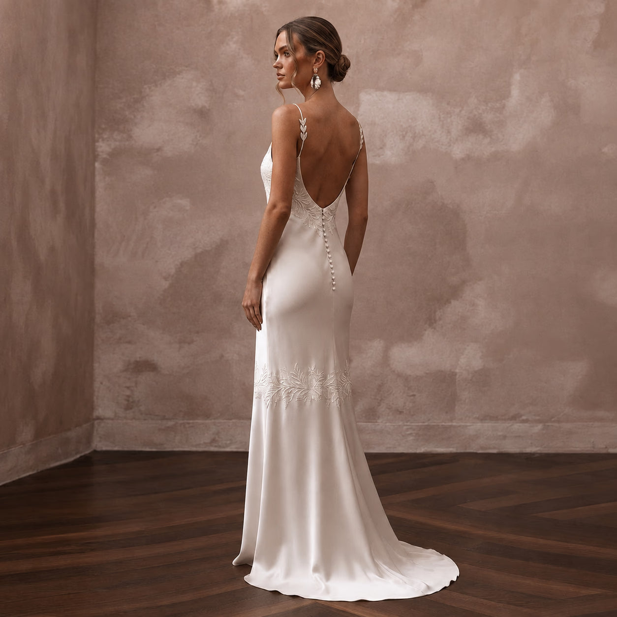 Simple Ivory Tencel Lyocell Boho Slip for City Elopement Secondary image