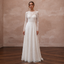 Simple Lace A-Line Bridal Gown with Long Sleeves
