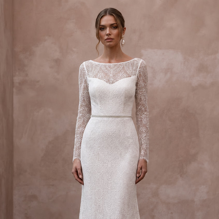 Simple Lace Wedding Dress for a Civil Wedding